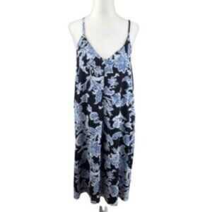Vince Camuto Blue Floral Sleeveless Dress Medium